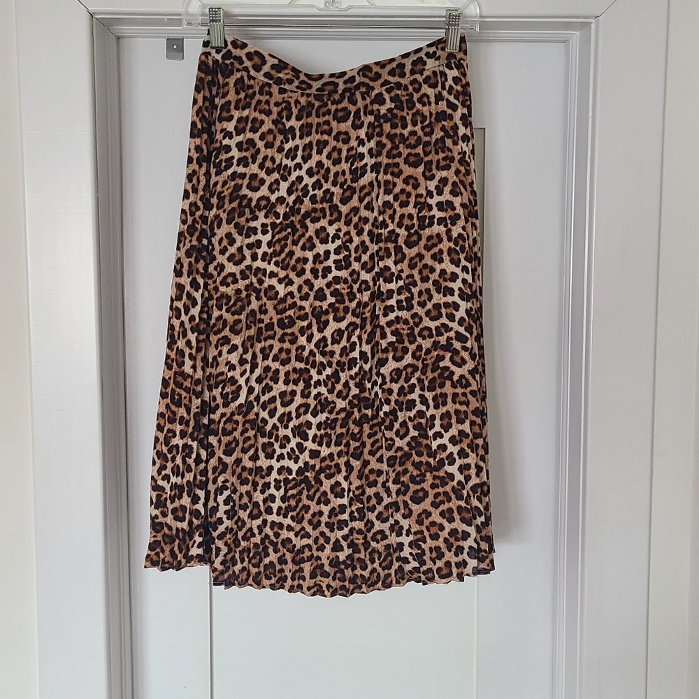 ANN TAYLOR FACTORY LEOPARD PRINT SKIRT